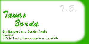 tamas borda business card